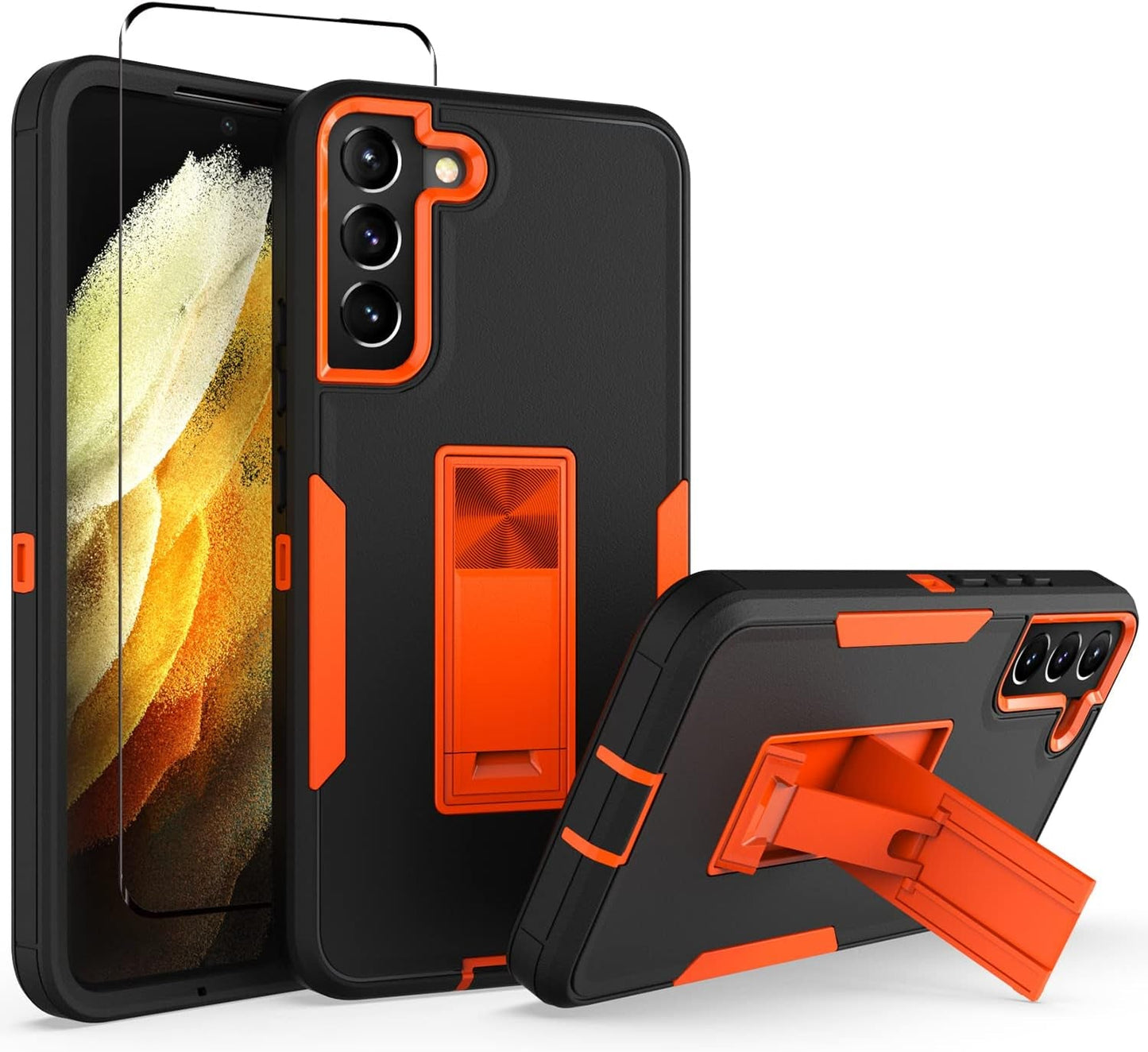 For Samsung Galaxy S22 plus 5G Case with Screen Protector Maximum Coverage and Kickstand, [Military Grade] Heavy-Duty Tough Rugged Shockproof Protective Case for Galaxy S22 plus 5G (Green)