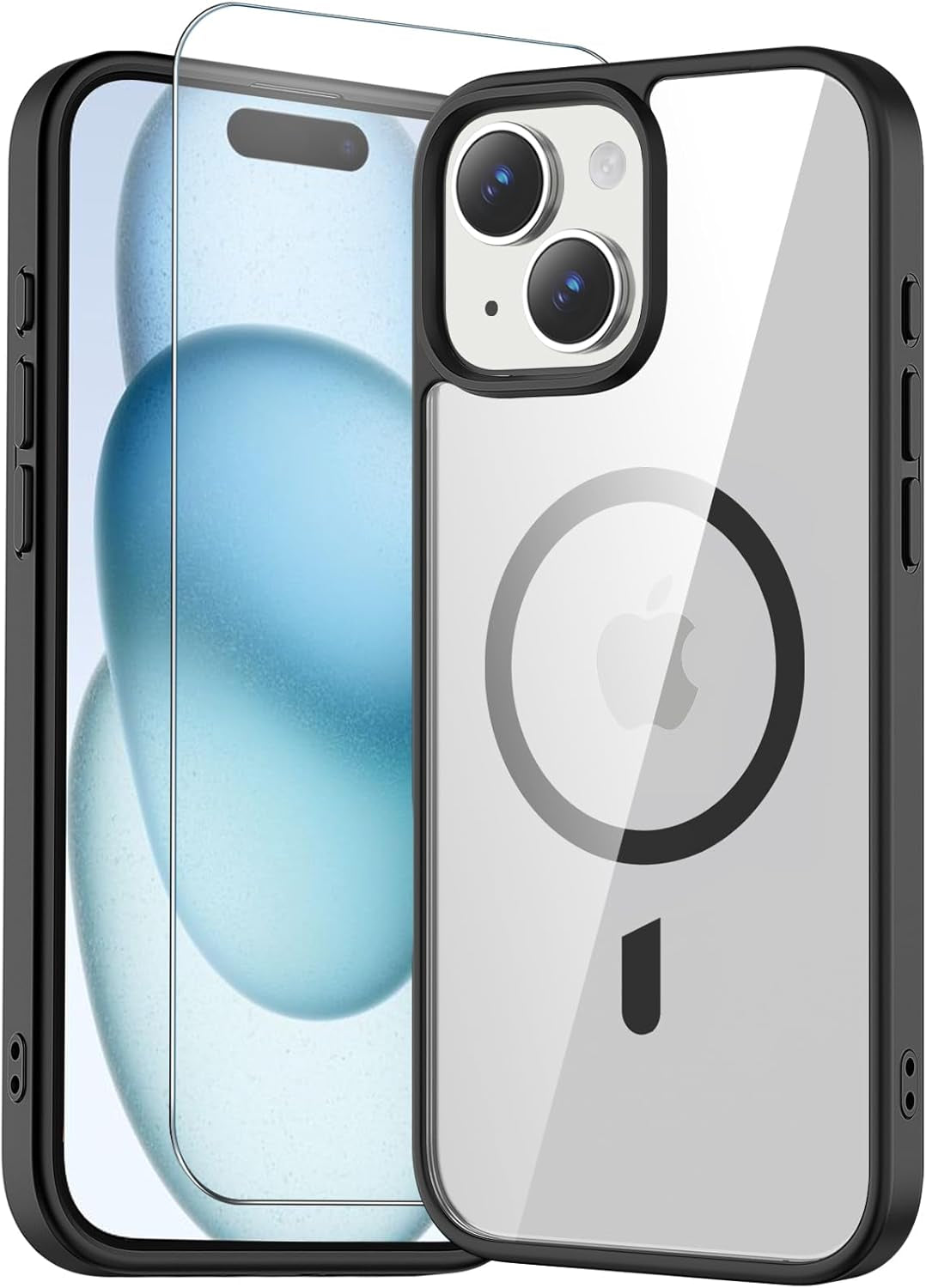 Temdan for Iphone 17 Pro Max Case Clear with Screen Protector, Compatible with Magsafe, Anti-Yellowing, Military-Grade Protection, Shockproof Slim Magnetic Phone Case Cover, Transparent