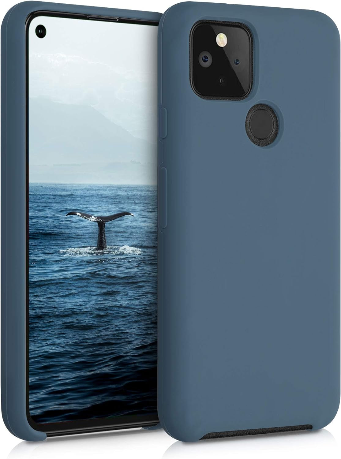 Kwmobile Case Compatible with Google Pixel 5 Case - TPU Silicone Phone Cover with Soft Finish - Blue Reef  KW-Commerce Dark Slate  