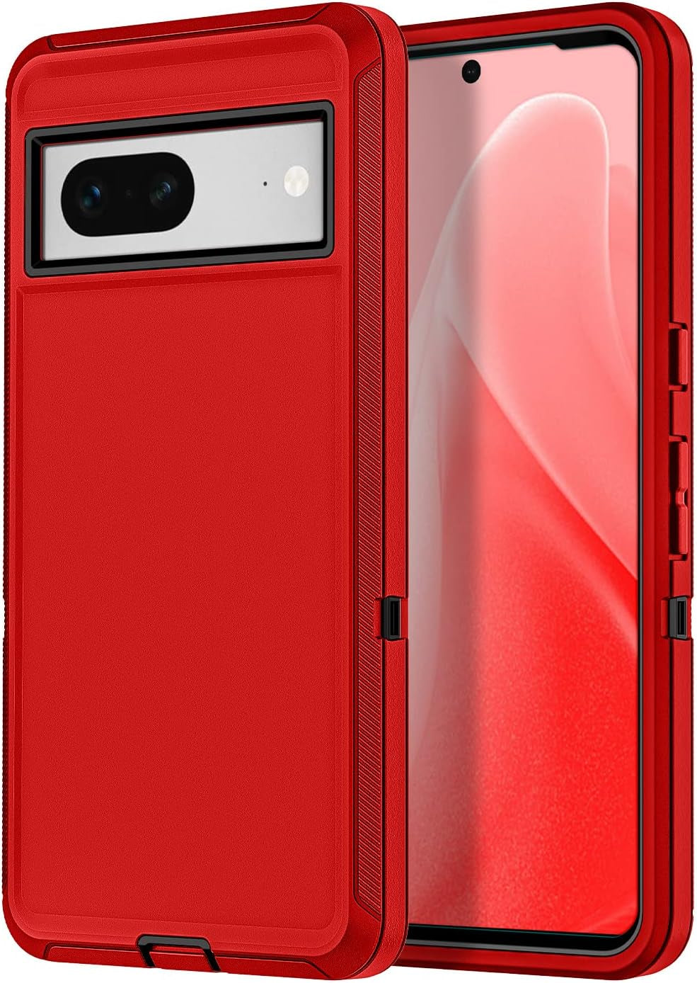 Hucasok for Google Pixel 8 Case Shockproof Rugged Full Body Protection Scratch Resistant Heavy Duty Dust/Drop Proof 3-Layer Durable Cover Case for Google Pixel 8 6.2 Inch,Navy Blue  Hucasok Red/Black Google Pixel 7 