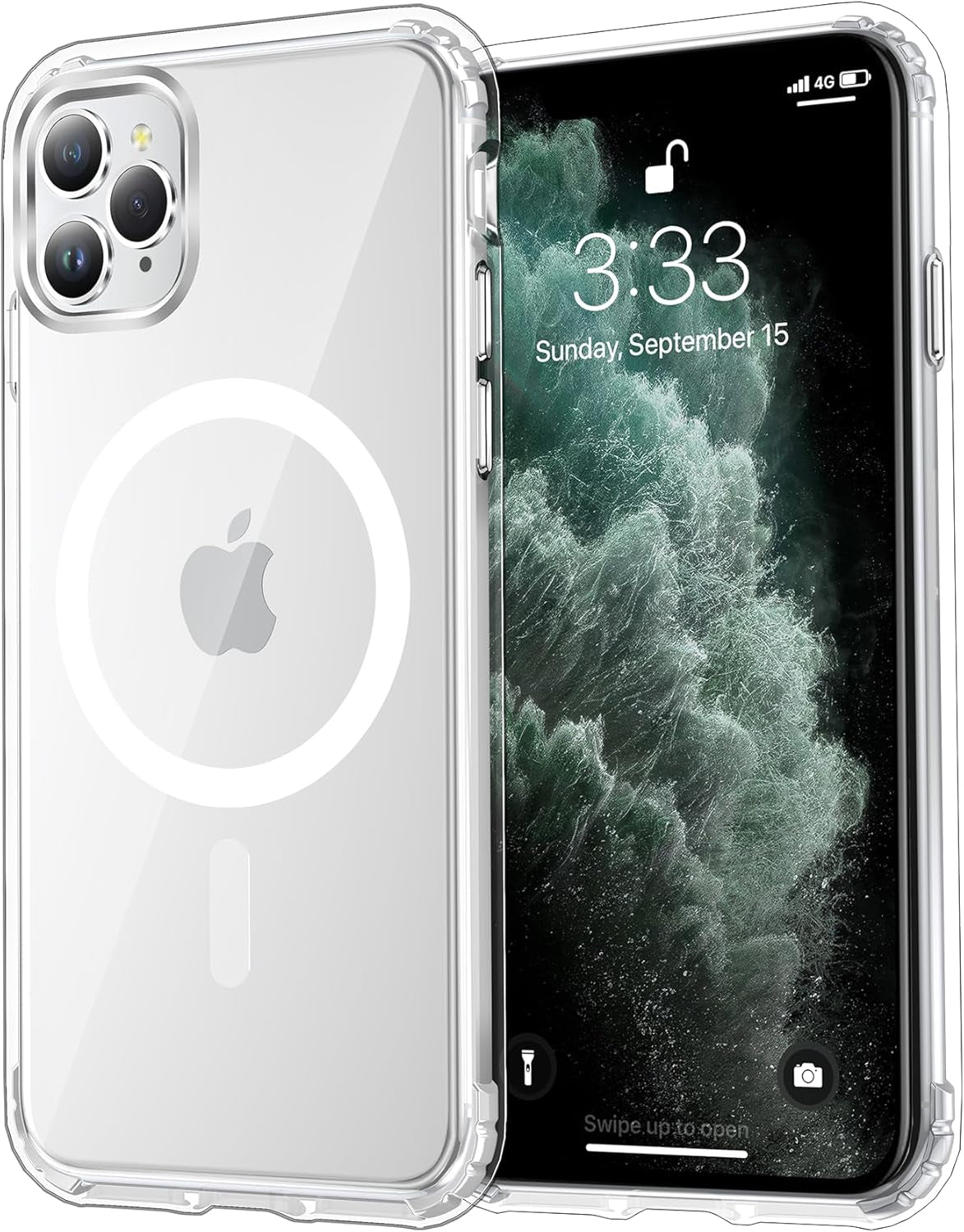 Temdan for Iphone 17 Pro Max Case Clear with Screen Protector, Compatible with Magsafe, Anti-Yellowing, Military-Grade Protection, Shockproof Slim Magnetic Phone Case Cover, Transparent