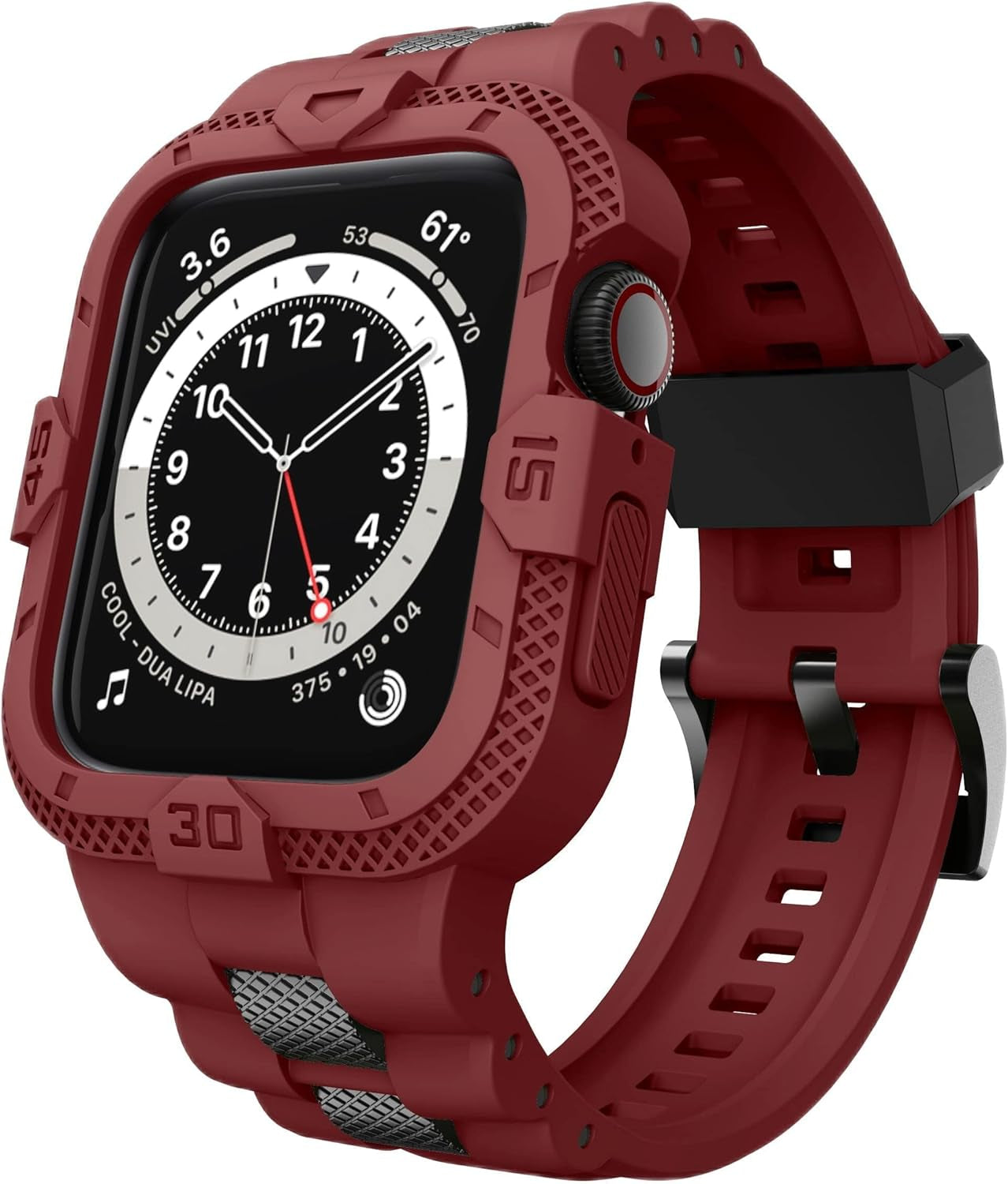 GELISHI Compatible with Apple Watch Band 45Mm 44Mm 42Mm 41Mm 40Mm 38Mm, Men Sport Bands Rugged Case for Watch Series 9 8 7/Series 6 SE 5 4 3