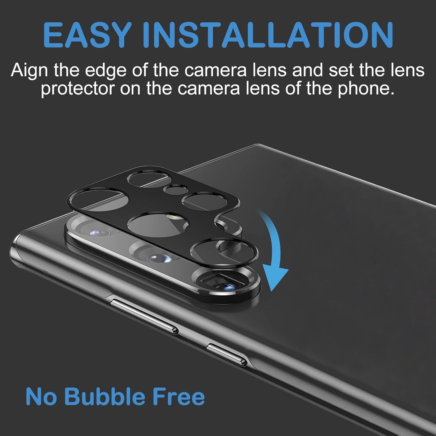 Arshek [4 Pack] Camera Lens Protector Cover for Samsung Galaxy S22 Ultra 5G, 9H Tempered Glass Camera Screen Protector, Case