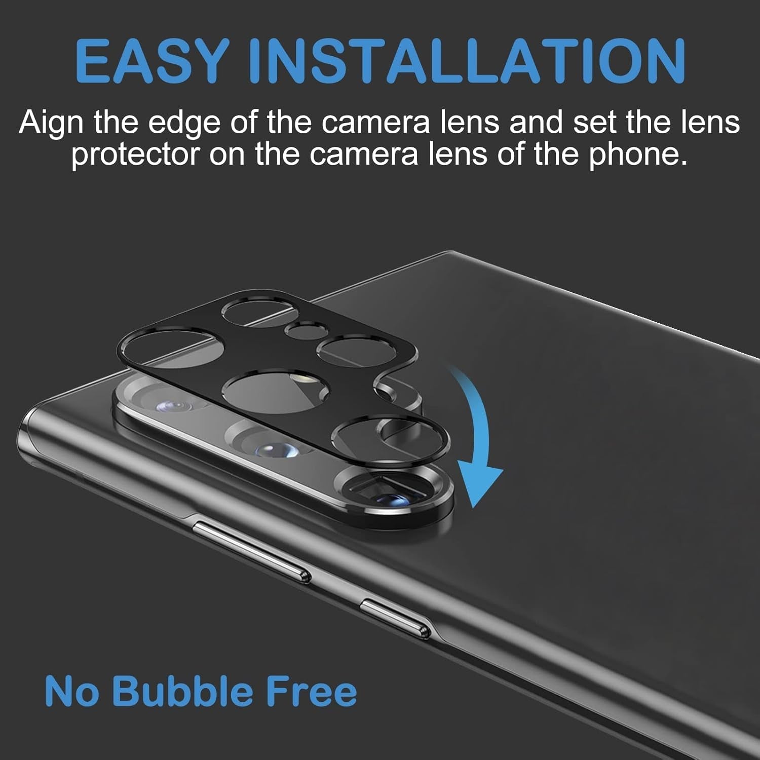 Arshek [4 Pack] Camera Lens Protector Cover for Samsung Galaxy S22 Ultra 5G, 9H Tempered Glass Camera Screen Protector, Case