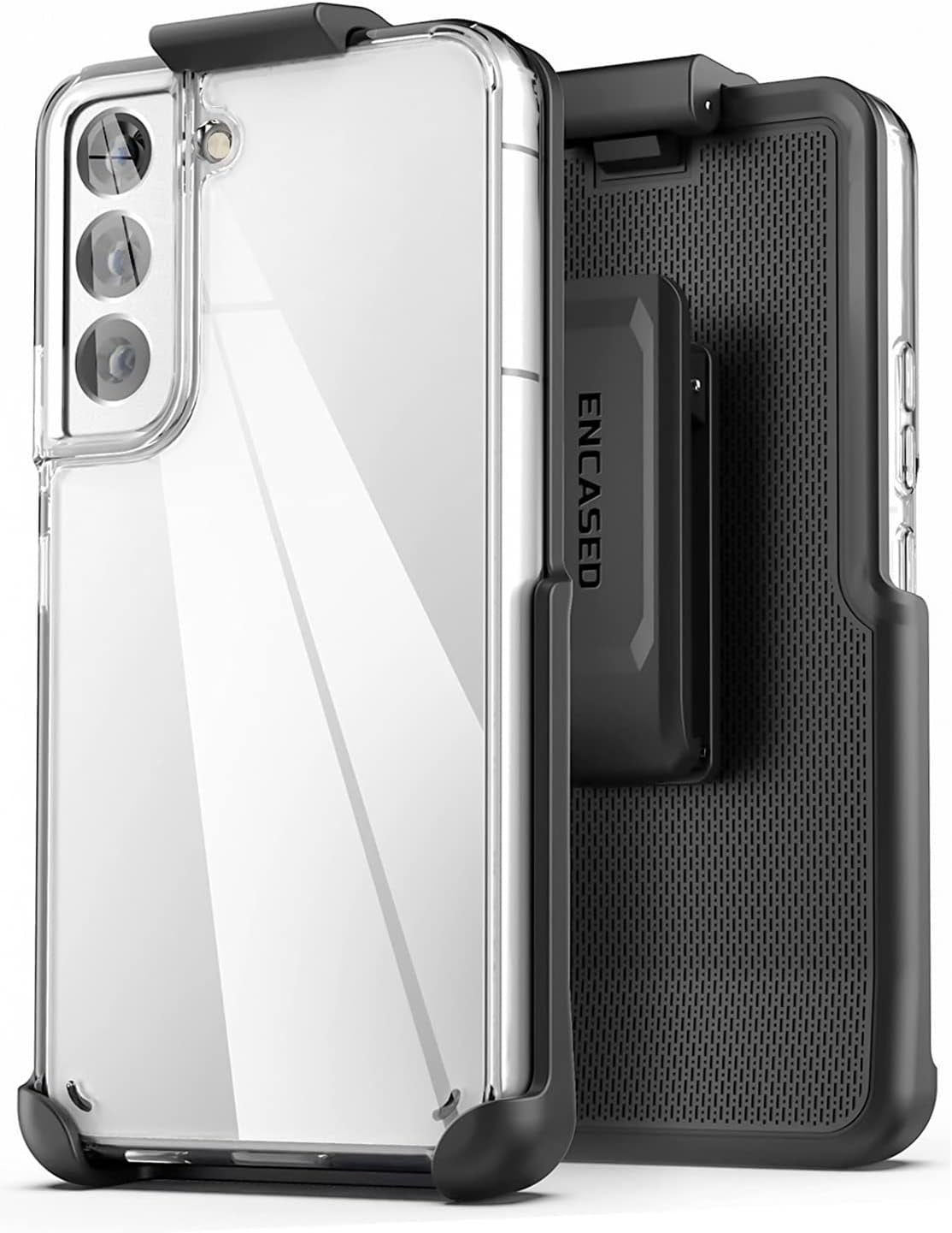 Encased Clear Back for Samsung Galaxy S22 Ultra Belt Clip Case, Slim Protective Phone Cover with Holster (S22 Ultra)