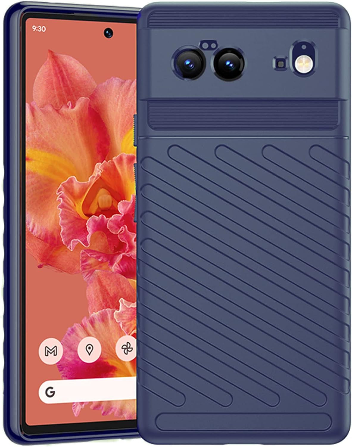 Doeboe for Google Pixel 6 Case, Phone Case for Google Pixel 6 5G (2021), Rugged Sleeve Cover for Pixel 6 6.4 In, Shockproof Slim Soft TPU, Wireless Charging Support [Only for Pixel 6] (Black)  doeboe Blue  