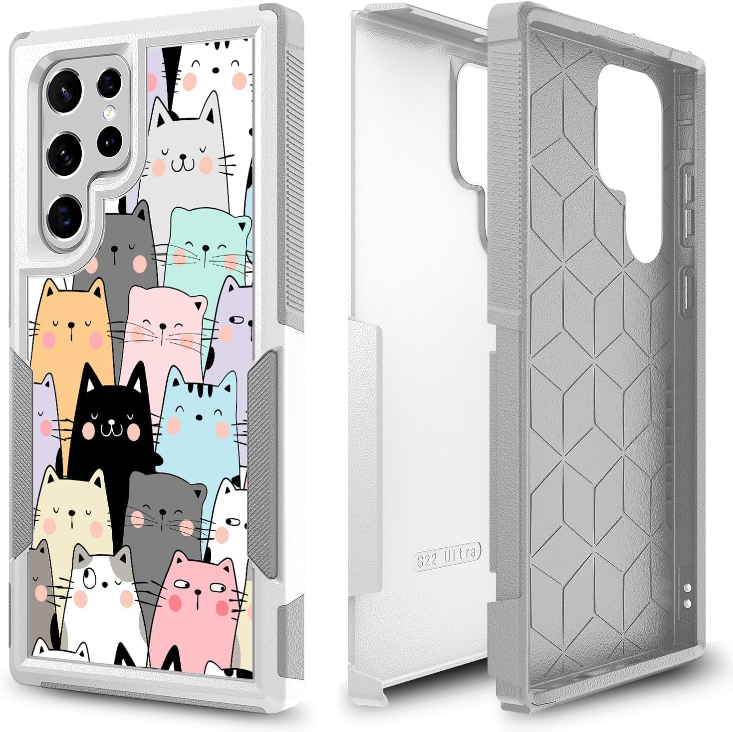 Case for Samsung Galaxy S22 Ultra, Ohana Means Family Pattern Shock-Absorption Hard PC and Inner Silicone Hybrid Dual Layer Armor Defender Case for Samsung Galaxy S22 Ultra