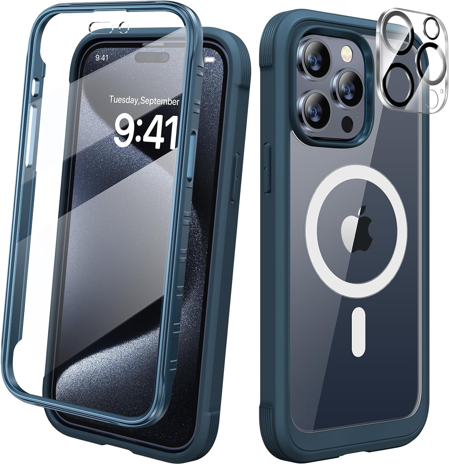 Diaclara Designed for Iphone 15 Pro Case, Full Body Rugged Case with Built-In Touch Sensitive Anti-Scratch Screen Protector, with Camera Lens Protector for Iphone 15 Pro 6.1",Frosted Clear  Diaclara   