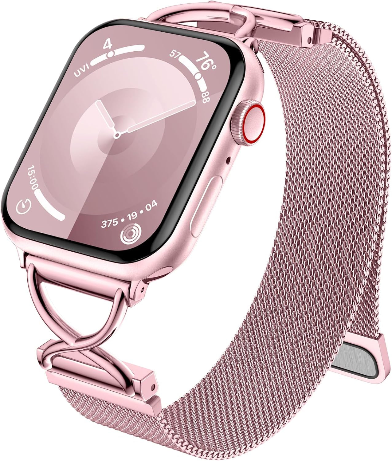 Dirrelo Metal Band Compatible for Apple Watch Bands for Women 40Mm 41Mm 38Mm 44Mm 45Mm 42Mm 49Mm, Mesh Magnetic Strap with X-Shape Stainless Steel Clasp for Iwatch Ultra 2, Series 9/8/7/6/5/4/3/2/1/SE