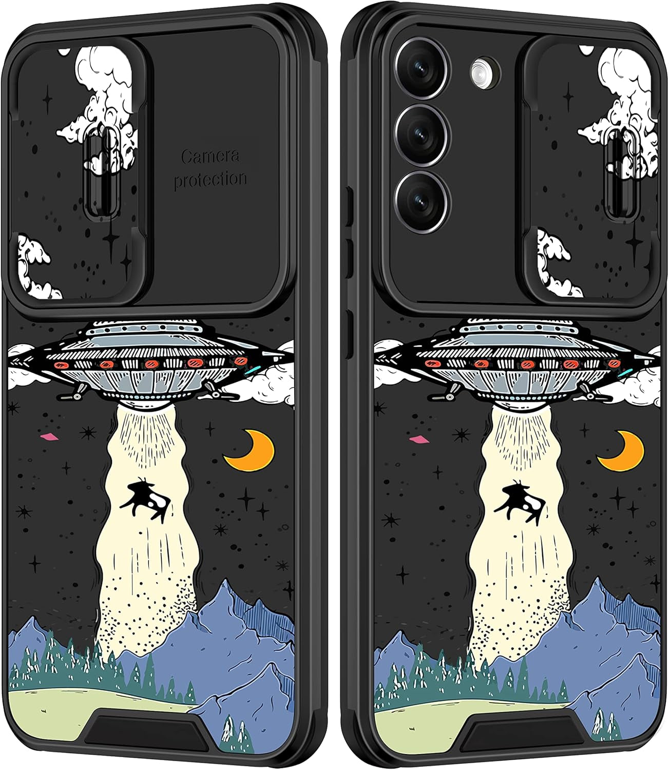 Goocrux for Samsung Galaxy S22 plus Case Leopard for Girls Women Cheetah Print Phone Cover Cute Black Animal Fashion Design with Slide Camera Cover Aesthetic Girly Cases for Galaxy S22 plus 5G 6.6''