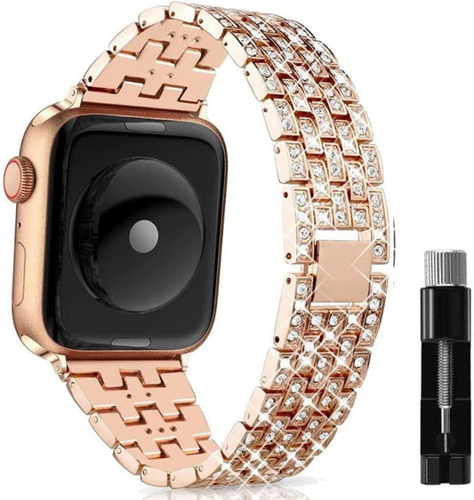 Diamond Bracelet for Apple Watch Band 41Mm 40Mm Women Fashion Stainless Steel Strap Iwatch Ultra 2 49Mm 9 8 7 6 SE 5 4 45Mm 44Mm