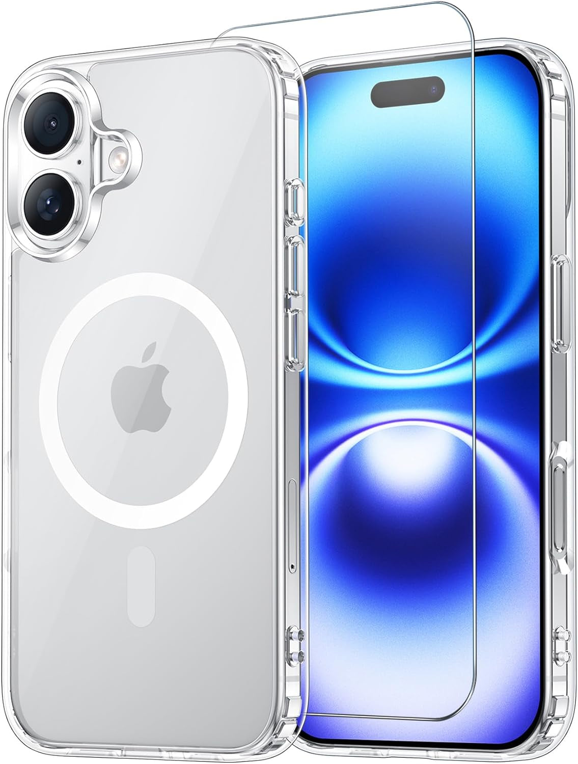 Temdan for Iphone 17 Pro Max Case Clear with Screen Protector, Compatible with Magsafe, Anti-Yellowing, Military-Grade Protection, Shockproof Slim Magnetic Phone Case Cover, Transparent