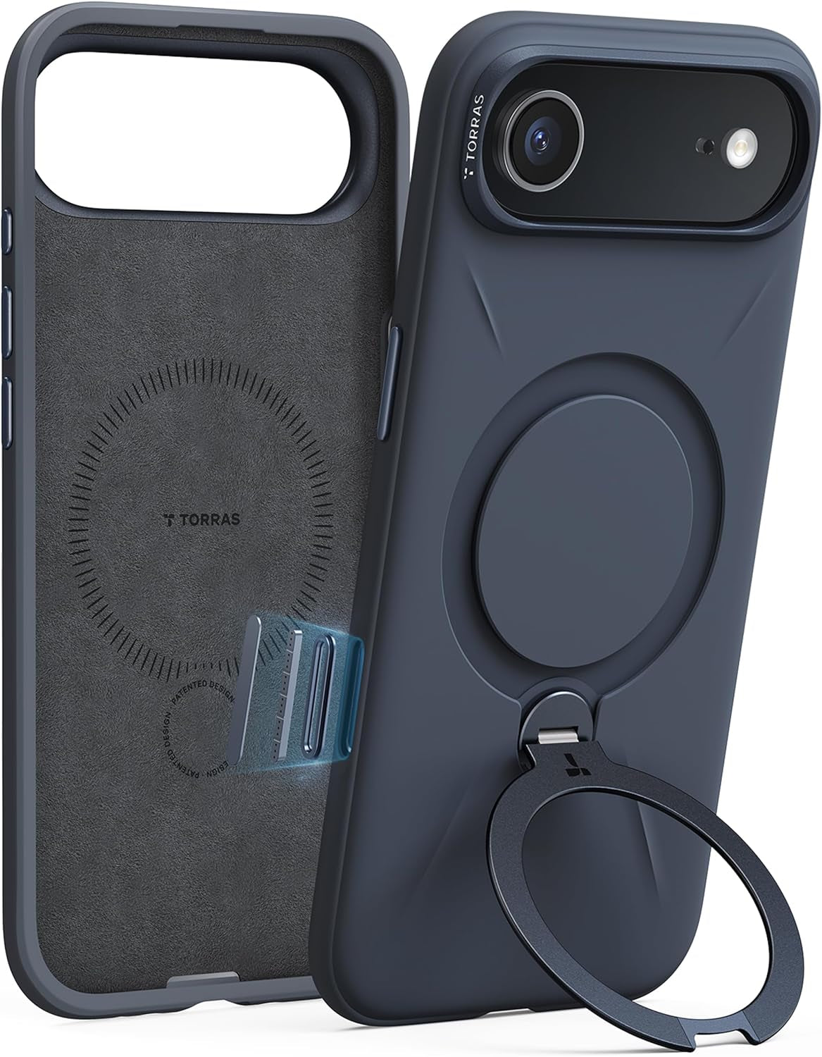 TORRAS Ostand Q3 Silicone for Iphone 17 Pro Max Case, Fit for Magsafe, 360 Spin Stand, Soft Liquid Silicone Cozy Grip, Camera Control, Protective Case for Iphone 17 Pro Max for Women, Ivory Gold