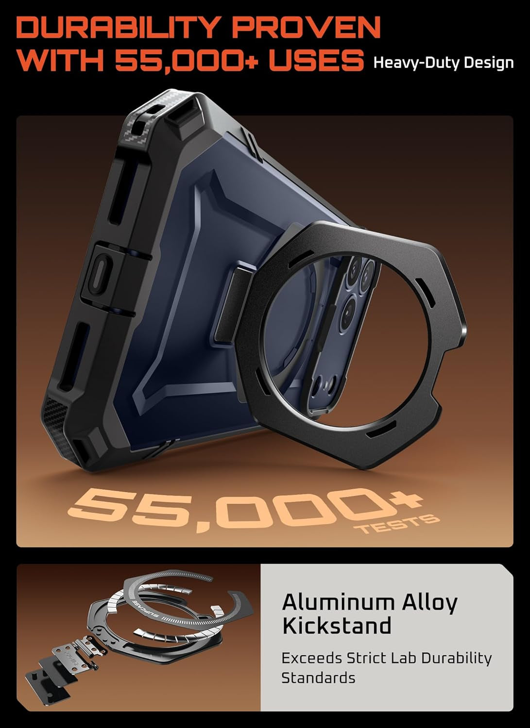 SUPCASE for Iphone 17 Pro Case with Kickstand (Unicorn Beetle Grip), [Camera Control Cover] [Compatible with Magsafe] [Military-Grade Drop Protection] Heavy Duty Magnetic Phone Case, Black