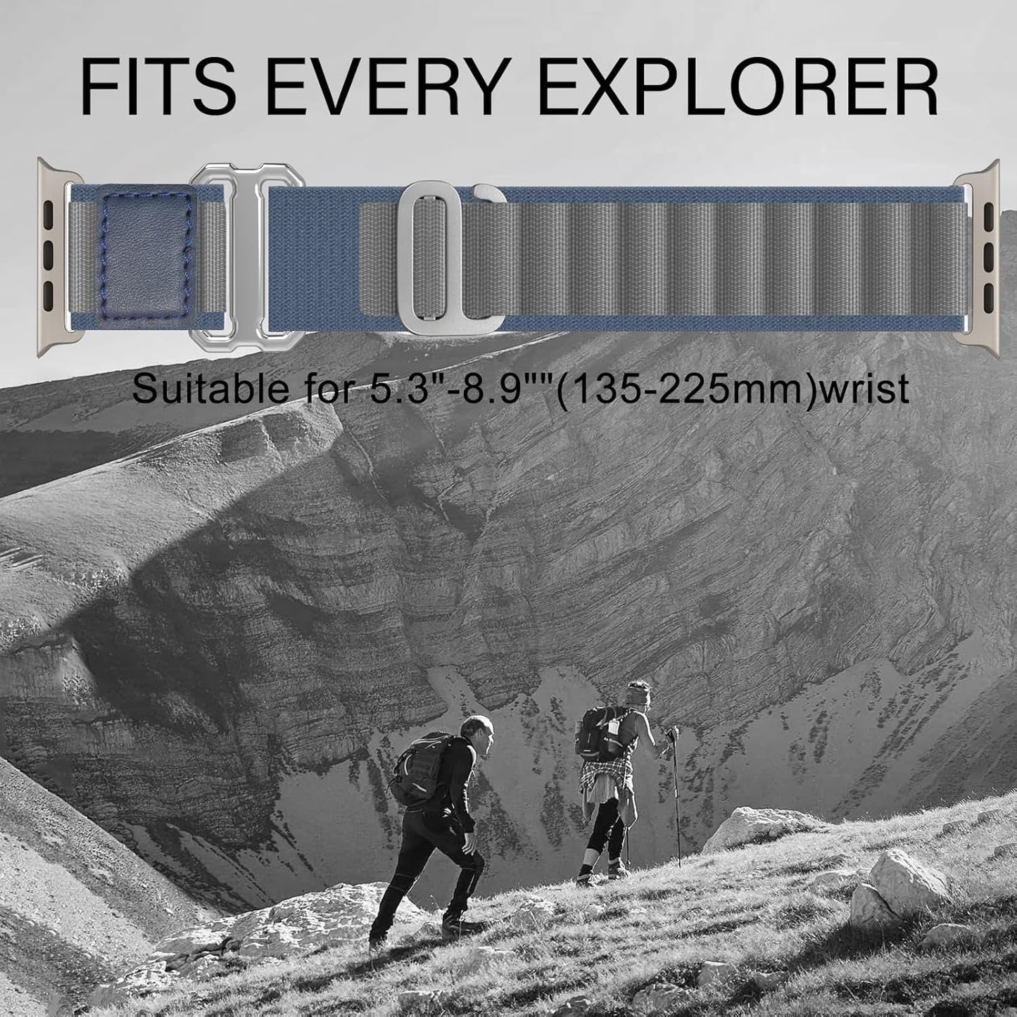 Alpine Loop Sport Band - Compatible with Apple Watch Ultra 2 / Ultra Band 49Mm 45Mm 44Mm 42Mm Men Women, Breathable Nylon Strap Adjustable with G-Hook Strap for Iwatch Ultra Series SE 9/8/7/6/5/4