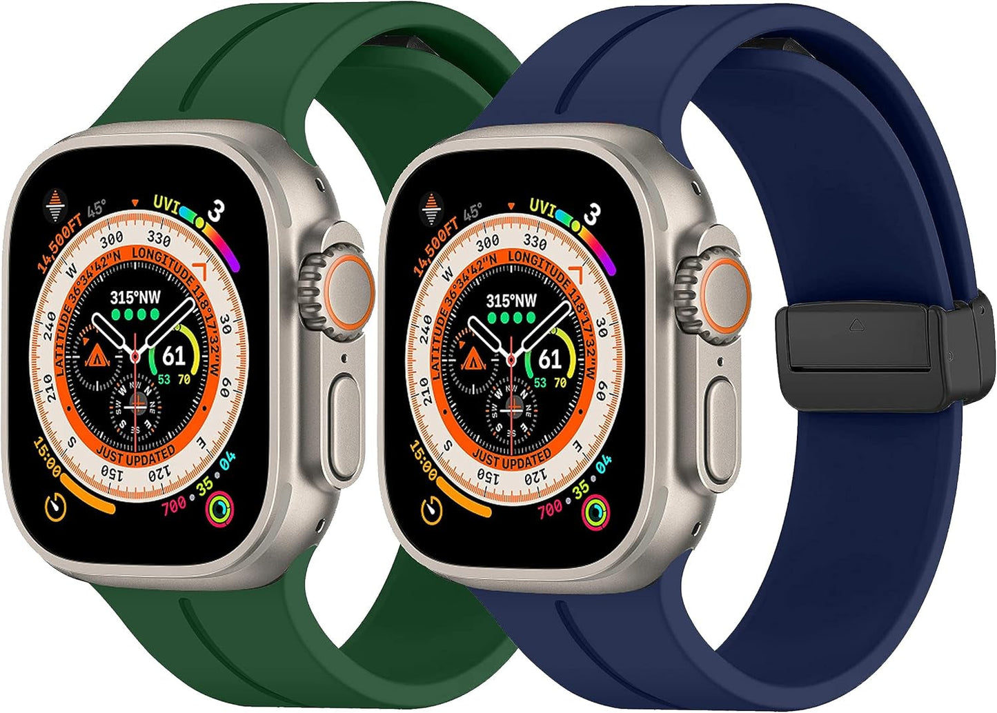 Bands for Apple Watch Strap Magnetic Lock 49Mm 45Mm 44Mm 42Mm 41Mm 40Mm 38Mm, Soft Silicon Sports Straps Compatible with Iwatch SE SE2 Series 8 7 6 5 4 3 2 1 [Watch NOT Included]