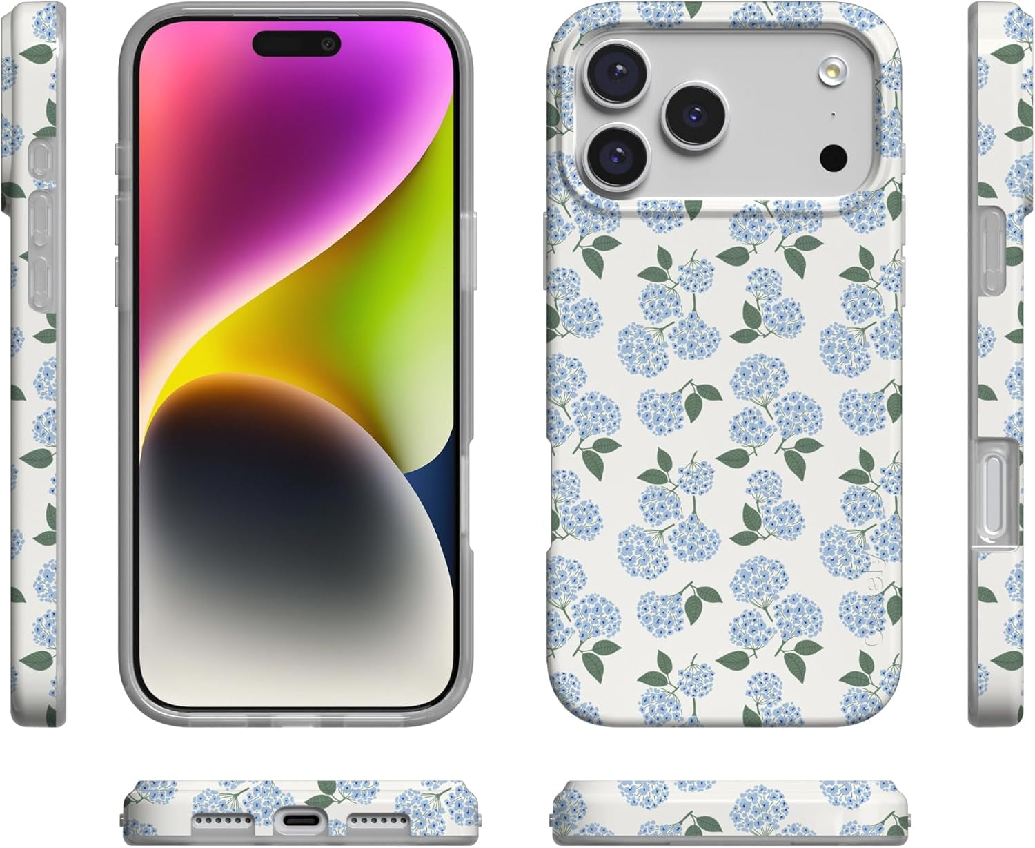 Casely Iphone 17 Pro Max Case | Nantucket Cottage | Blue Hydrangea | Compatible with Magsafe | Classic Ultra Slim Design