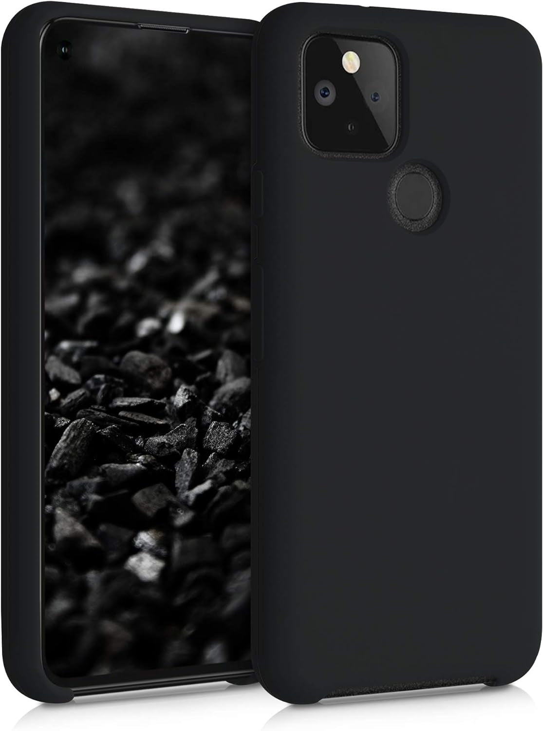 Kwmobile Case Compatible with Google Pixel 5 Case - TPU Silicone Phone Cover with Soft Finish - Blue Reef  KW-Commerce Black  