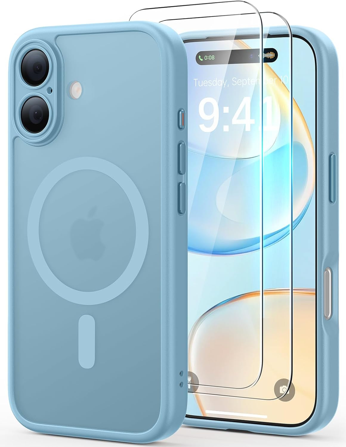 JJL for Iphone 17 Pro Case with 2 Pack Screen Protectors, Compatible with Magsafe, Full Camera Protection, Translucent Matte Magnetic Phone Cover, Deep Blue