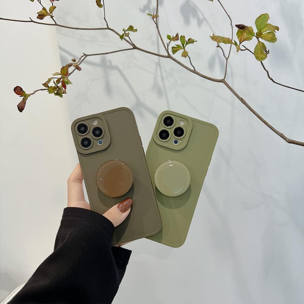 MUYEFW Silicone Case for Iphone 15 Pro Max Case 6.7-Inch, Women with Ring Holder Expanding Kickstand, Girl Cute Rubber Protective Phone Cover (Green)  MUYEFW   