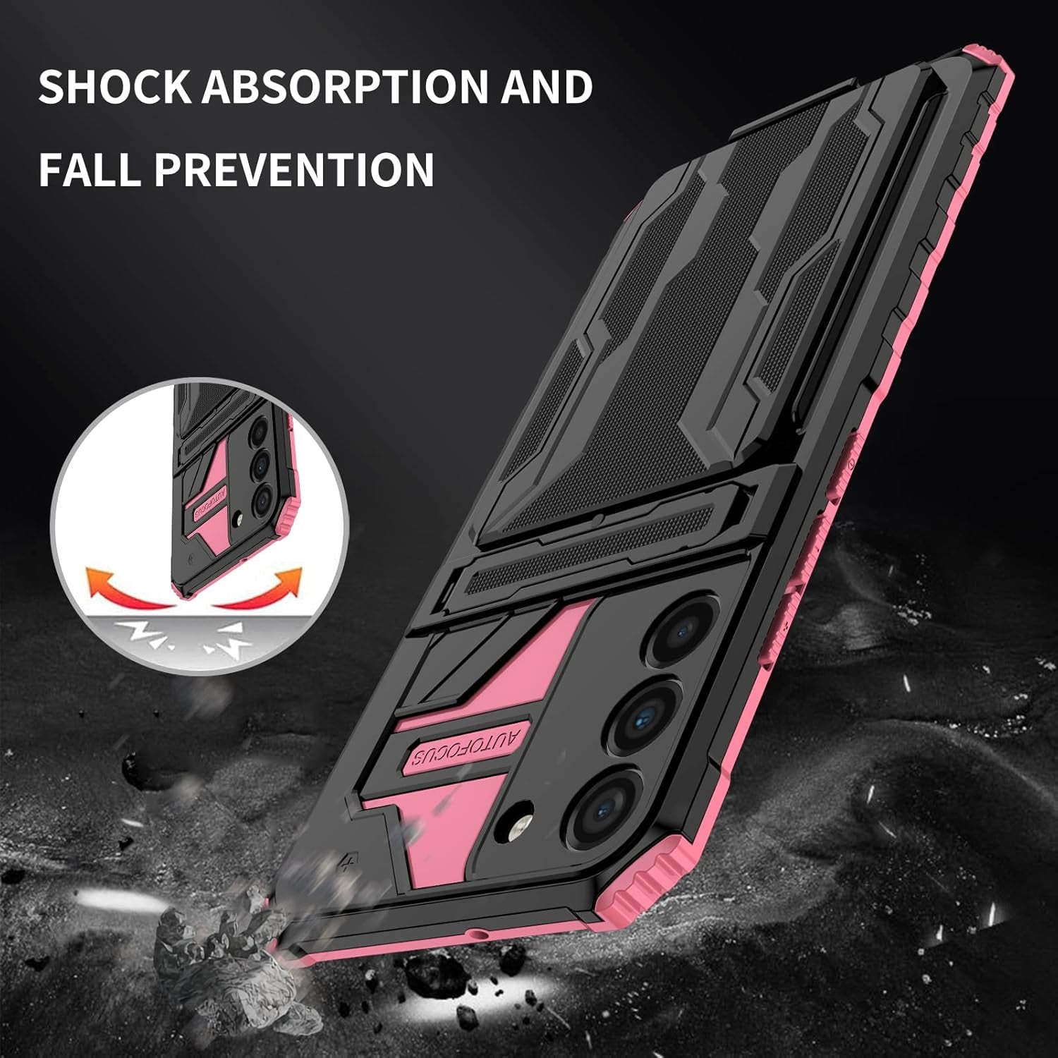 Asuwish Phone Case for Samsung Galaxy S22 plus S22+ 5G with Tempered Glass Screen Protector Cover and Slim Credit Card Holder Stand Cell Accessories S22+5G S22Plus 22S + S 22 22+ Women Men Pink