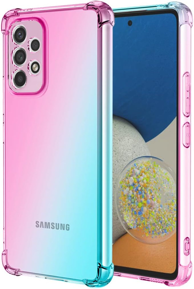 For Galaxy A53 5G Case, Samsung A53 5G Clear Cute Gradient Phone Case Slim anti Scratch Flexible TPU Cover Shockproof Protective Case for Samsung Galaxy A53 5G (Purple/Blue)