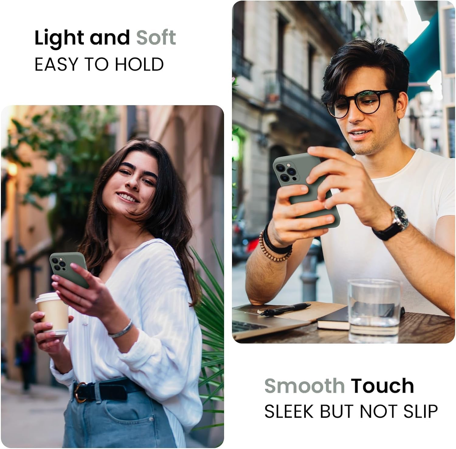 Firenova Designed for Iphone 15 Pro Case, Silicone Upgraded [Camera Protection] Phone Case with [2 Screen Protectors], Soft Anti-Scratch Microfiber Lining Inside, 6.1 Inch, Calke Green  FireNova   