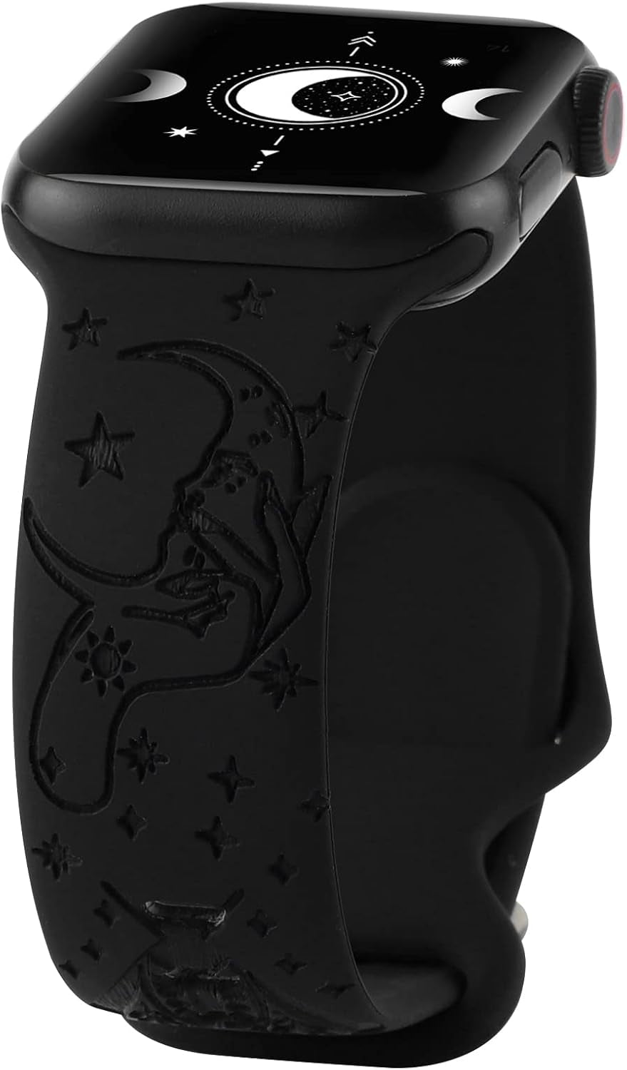 Engraved Silicone Band Compatible with Apple Watch 38Mm 40Mm 41Mm, Cute Fancy Laser Printed Sport Strap Compatible with Iwatch Series 7 6 5 4 3 2 1 SE