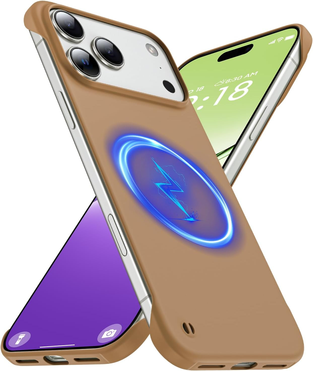 Magnetic Slim Case Fit for Iphone 17 Pro Max Phone Case 6.9"(2025) Ultra-Thin Lightweight Durable Frameless Matte Hard for Magsafe Cover Case with Pull Ring Shockproof Non Slip Rope-Black