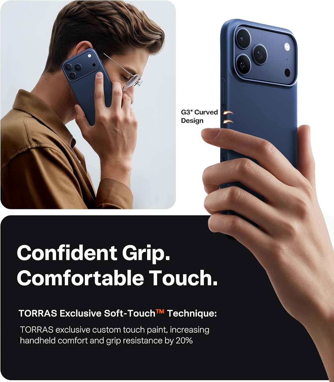 TORRAS Magnetic Slim-Fit for Iphone 17 PRO MAX Case, Ultra-Thin 17 Promax Phone Case Compatible with Magsafe, Light Anti-Scratch Matte Hard PC Bayer 6.9 Inch Originfit, Deep Blue