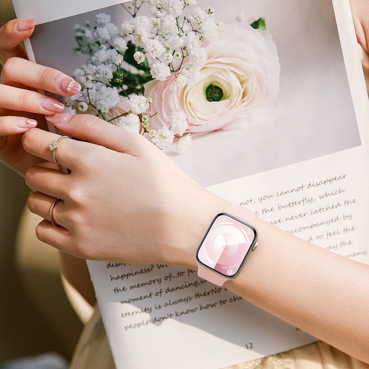 6 Pack Sport Silicone Band Compatible with Apple Watch Bands 40Mm 38Mm 41Mm 42Mm 44Mm 45Mm 49Mm Women Men, Soft Strap Wristbands for Iwatch Series 9 Ultra/Ultra 2 SE 8 7 6 5 4 3 2 1 Black