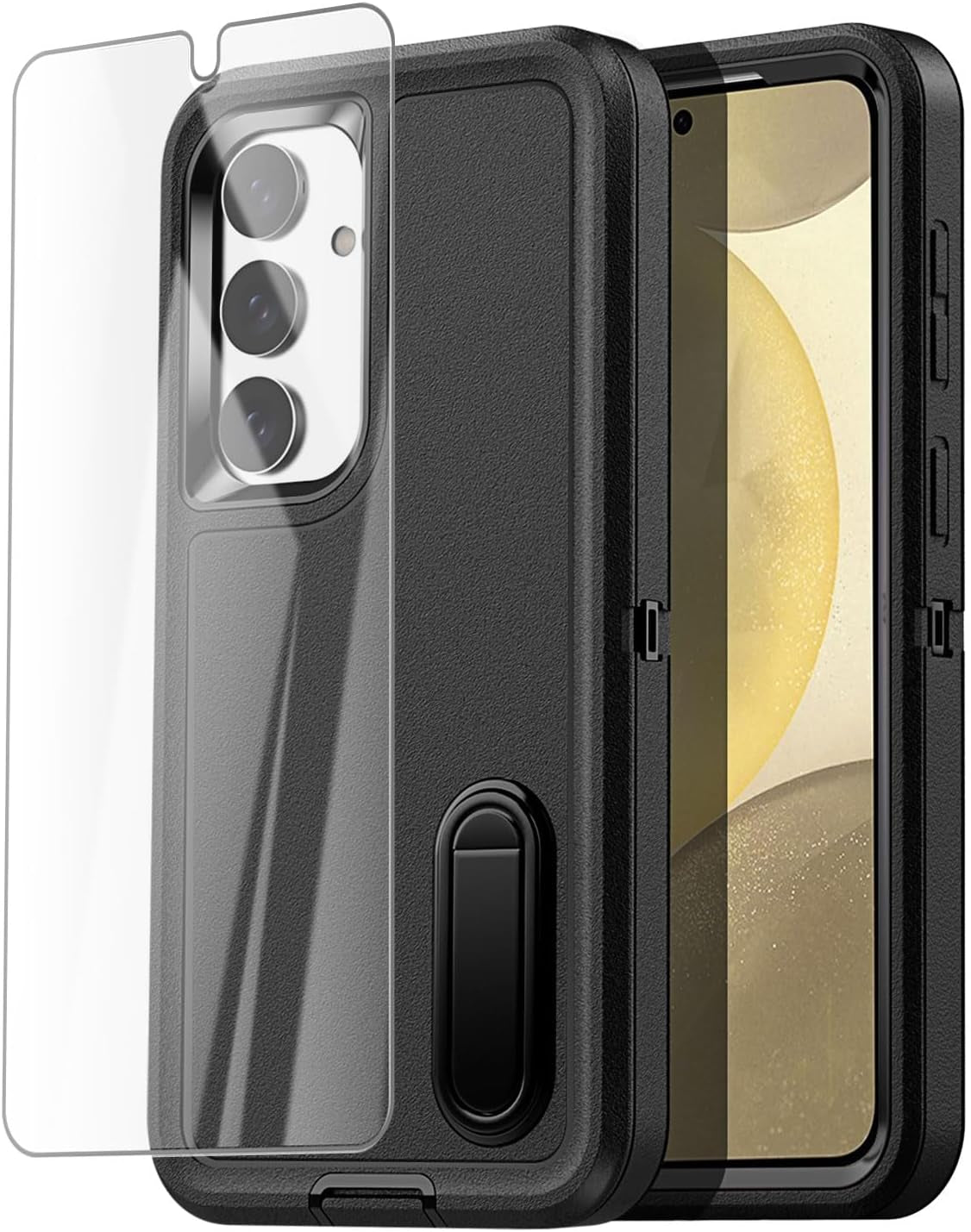 Aicase for Samsung Galaxy S24 Case 5G Built-In Stand with Glass Screen Protector,Heavy Duty Drop Protection Full Body Rugged Shockproof Military Protective Tough Durable Cover for Galaxy S24_6