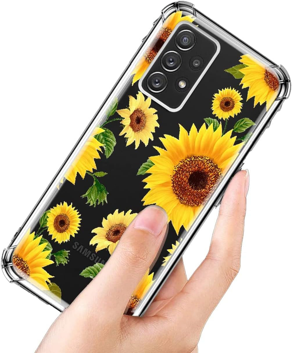 (3-Pack) for Samsung Galaxy A53 5G Case, Soft Clear TPU [Scratch-Resistant] Drop Silicone Bumper Protection Shockproof Phone Case Cover for Samsung Galaxy A53 5G,Flower