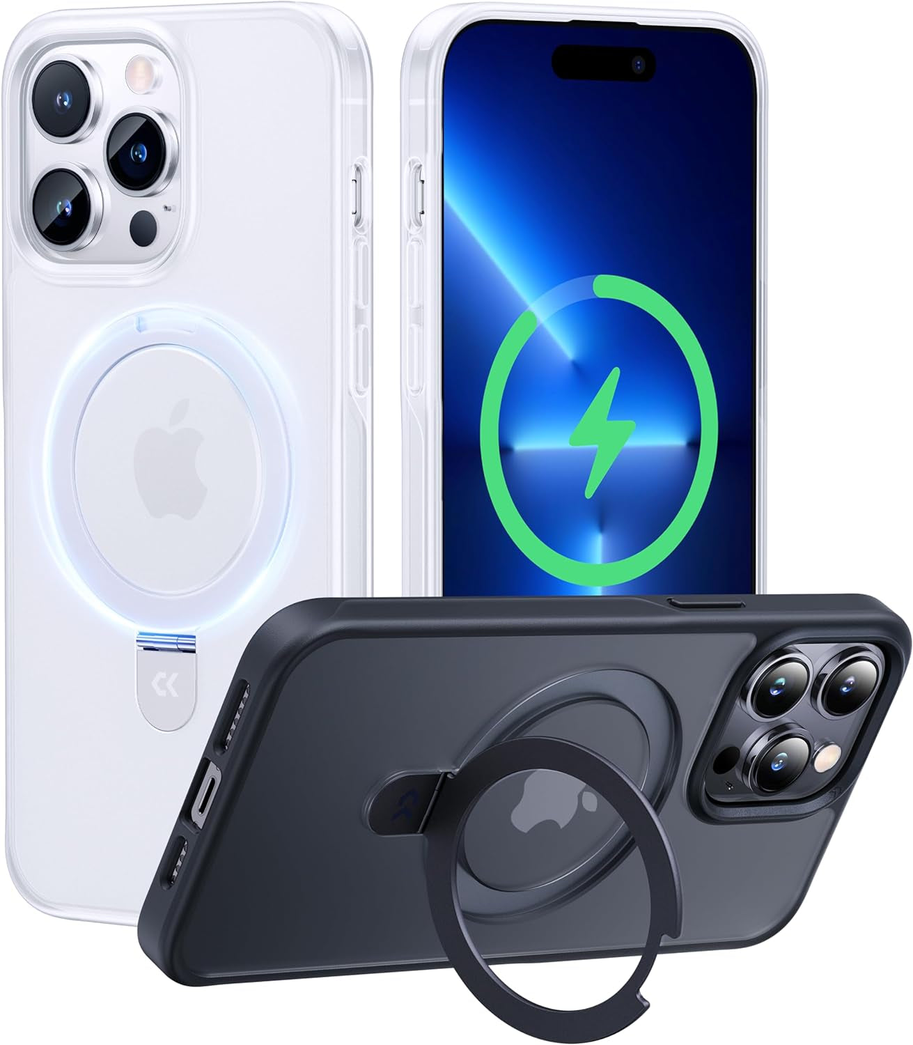 CASEKOO for Iphone 14 Pro Case with Magnetic Ring Stand [Military Drop Protection] [Compatible with Magsafe] Shockproof Slim Translucent Matte Phone Cases 6.1 Inch 2022, Purple  CASEKOO Frosted White For Iphone 13 Pro 