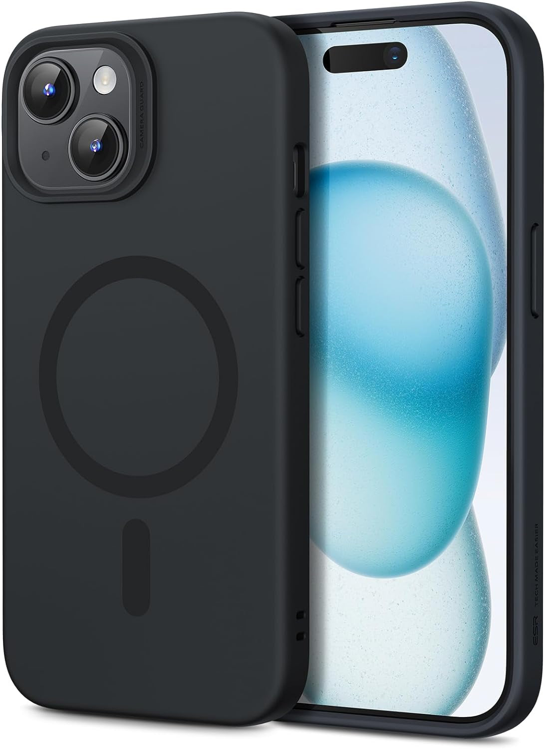 ESR for Iphone 14 Case/Iphone 13 Case, Compatible with Magsafe, Shockproof Military-Grade Protection, Air-Guard Corners, Magnetic Phone Case for Iphone 14/13, Air Armor Magnetic Case (Halolock),Black  Electronic Silk Road Corp   