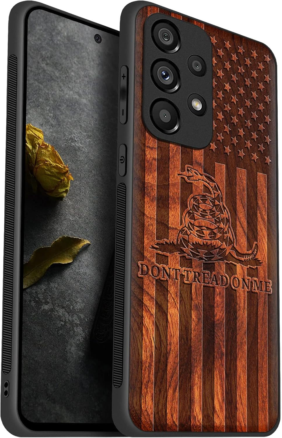 Carveit Wood Case for Samsung Galaxy A53 5G Case [Natural Wood & Black Soft TPU] Shockproof Protective Cover Unique Wooden Case Compatible with Galaxy A53 5G Case (Mayan Symbols Calendar-Blackwood)