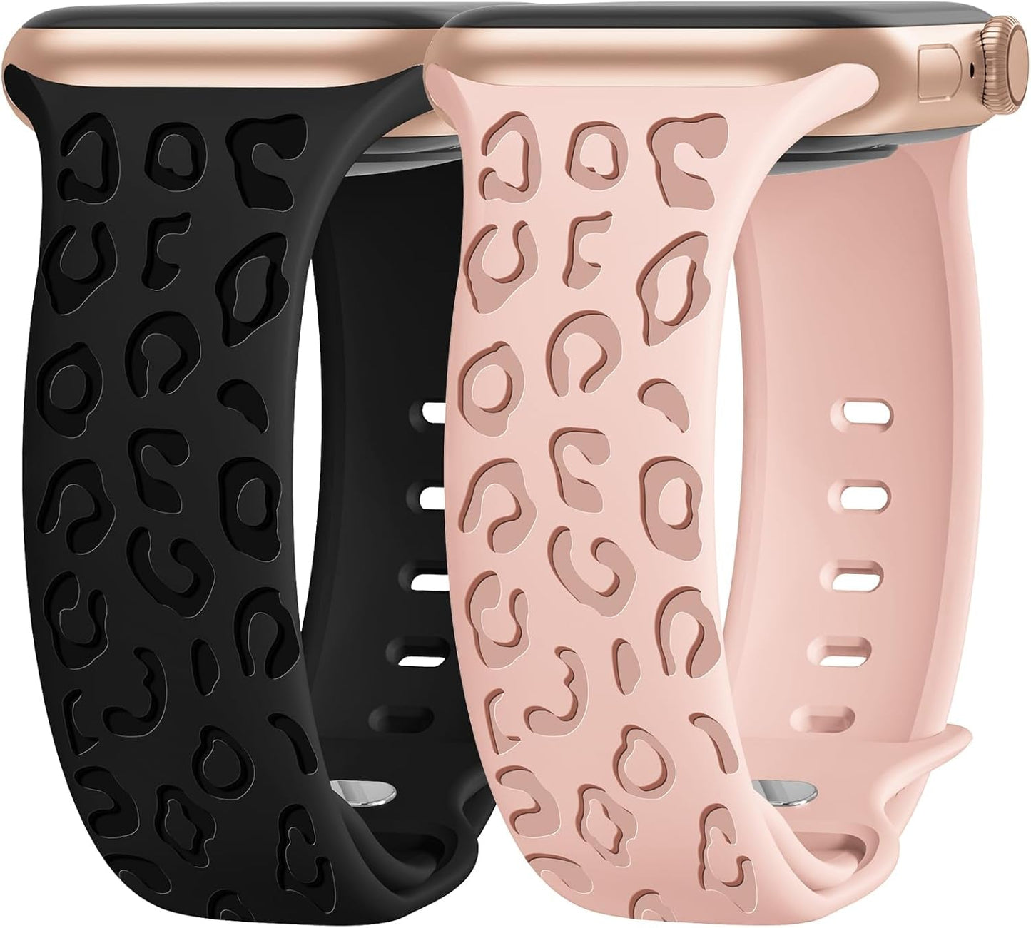 2 Packs Cute Engraved Bands Compatible with Apple Watch Bands 38Mm 40Mm 41Mm 44Mm 45Mm 42Mm 49Mm, Women Designer Soft Silicone Replacement Strap for Iwatch Series SE 9 8 7 6 5 4 3 2 1 Ultra