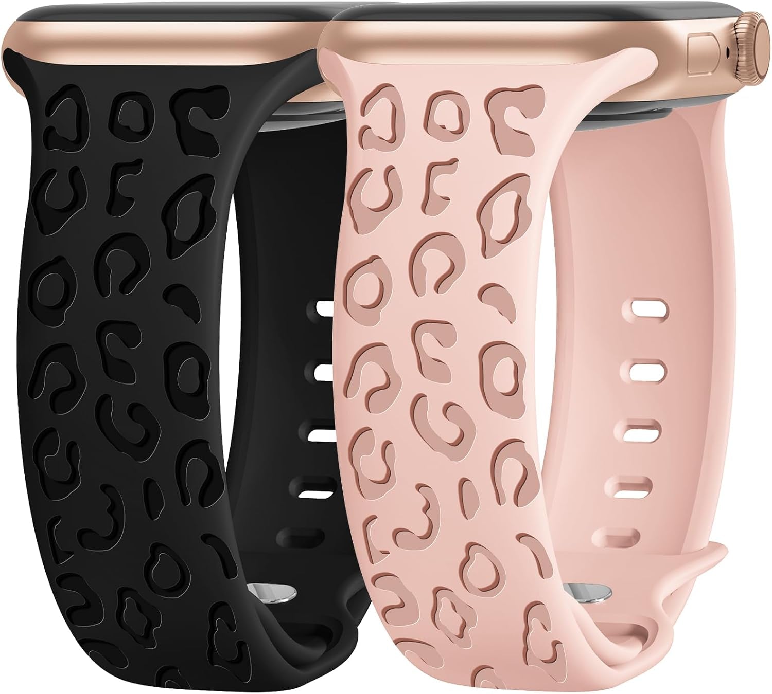 2 Packs Cute Engraved Bands Compatible with Apple Watch Bands 38Mm 40Mm 41Mm 44Mm 45Mm 42Mm 49Mm, Women Designer Soft Silicone Replacement Strap for Iwatch Series SE 9 8 7 6 5 4 3 2 1 Ultra