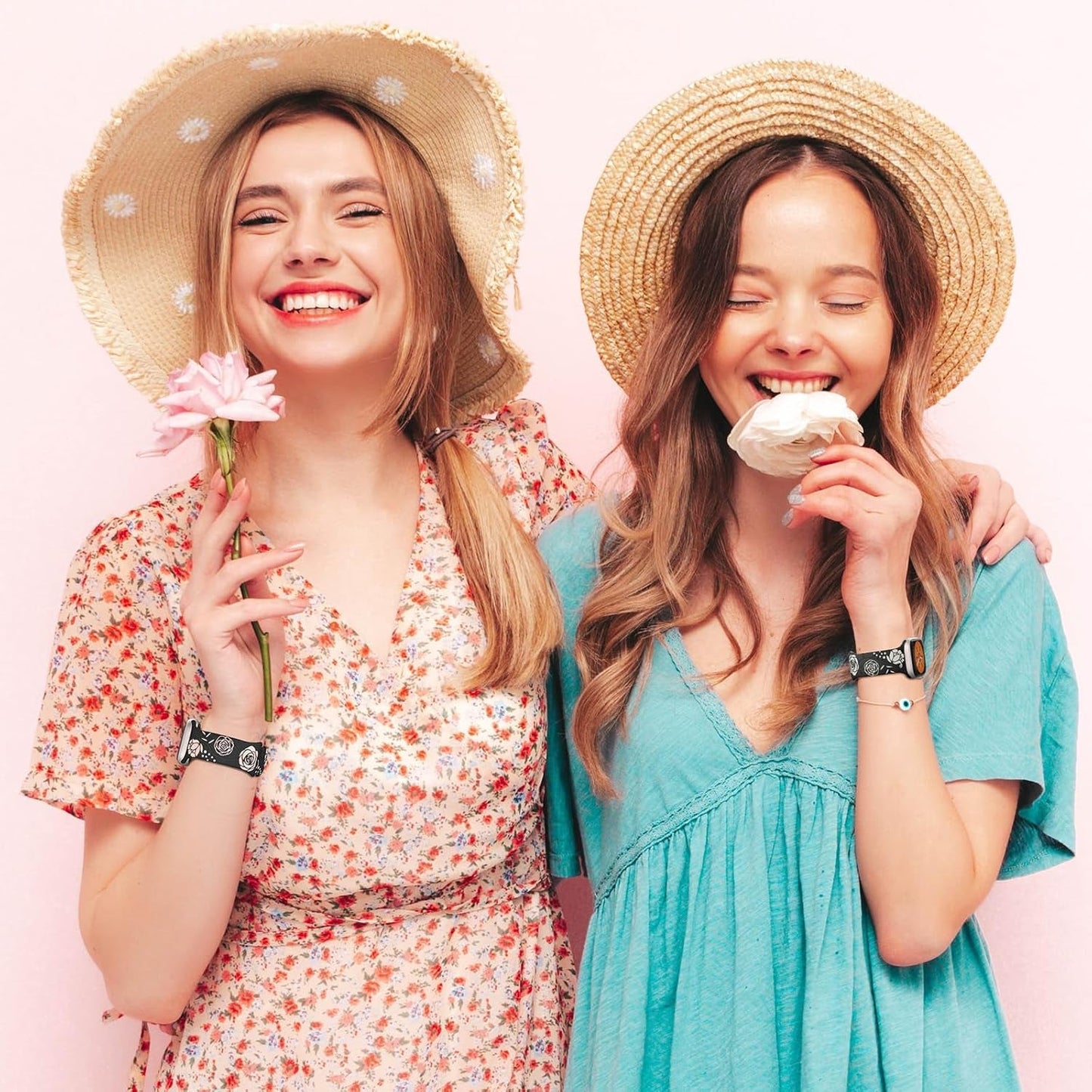 Floral Engraved Band Compatible with Apple Watch Bands 40Mm 44Mm 41Mm 45Mm 49Mm 38Mm 42Mm Women,Designer Cute Flower Pattern Soft Silicone Sport Strap for Iwatch Ultra SE Series 9 8 7 6 5 4 3 2 1