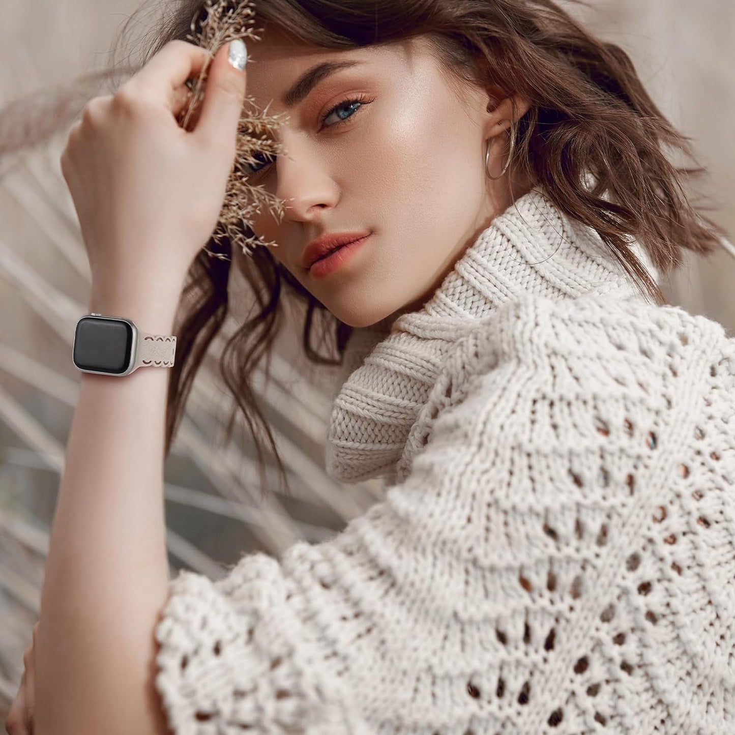 4 Pack Floral Engraved Silicone Bands Compatible with Apple Watch Band 38Mm 40Mm 41Mm 42Mm 44Mm 45Mm 49Mm Women, Soft Lace Cute Strap Flower Wristbands for Iwatch Series 9 8 7 6 5 4 3 2 1 SE Ultra