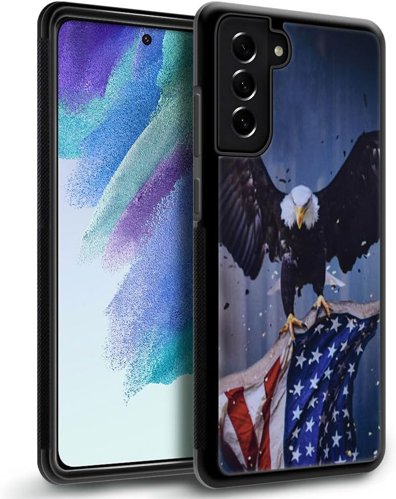 DJSOK Case Compatible with Samsung Galaxy S22 plus Case, American Flag Eagle Pattern Design Pattern Back+Soft Silicone Protective Case
