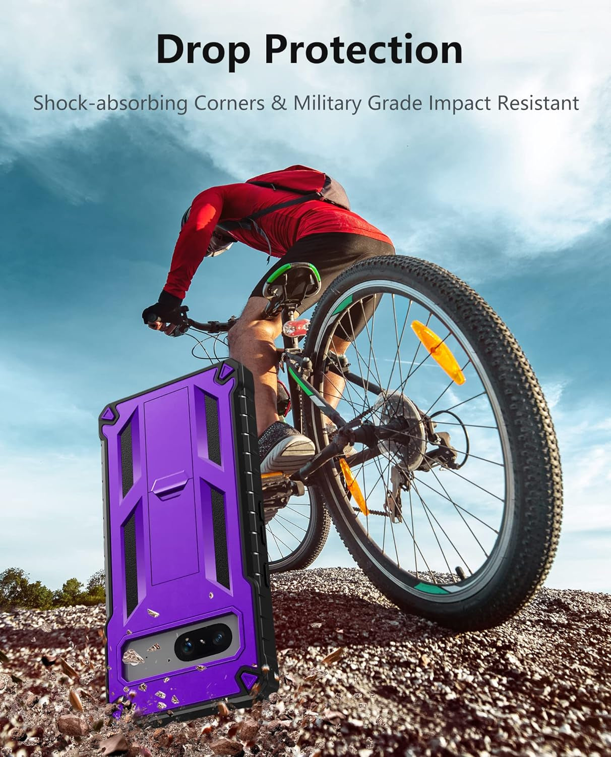 FNTCASE for Google Pixel 7 Case: Built-In Screen Protector & Kickstand | Full-Body Dual Layer Rugged Heavy Duty Protection | Military Shockproof Cell Phone Protective Cover 5G - Purple  FNTCASE   