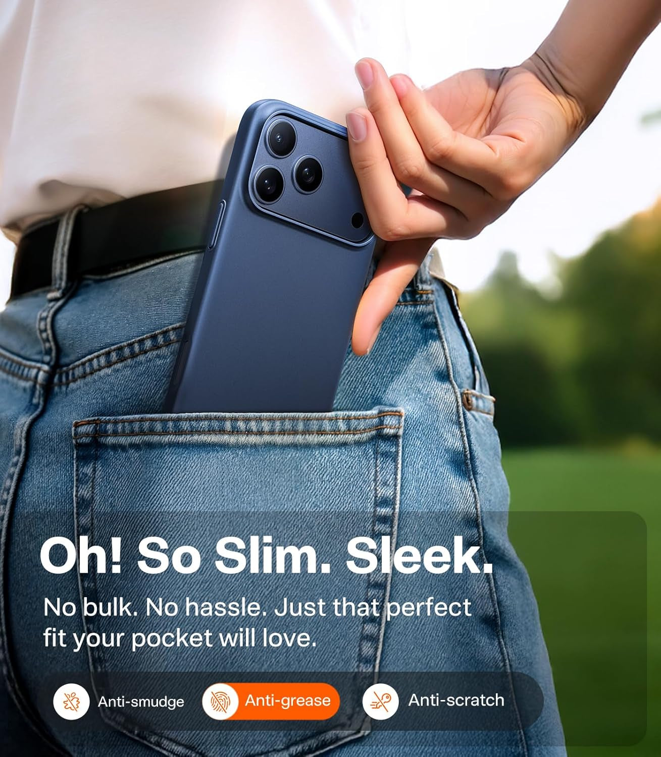 TORRAS Magnetic Slim Fit for Iphone 17 Pro Case 6.3 Inch, Ultra-Thin, Compatible with Magsafe, Lightweight Matte Anti-Scratch Hard PC Cover Phone Case for Iphone 17 Pro Originfit, Deep Blue