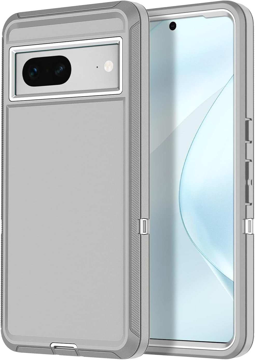 Hucasok for Google Pixel 8 Case Shockproof Rugged Full Body Protection Scratch Resistant Heavy Duty Dust/Drop Proof 3-Layer Durable Cover Case for Google Pixel 8 6.2 Inch,Navy Blue  Hucasok Grey/White Google Pixel 7 