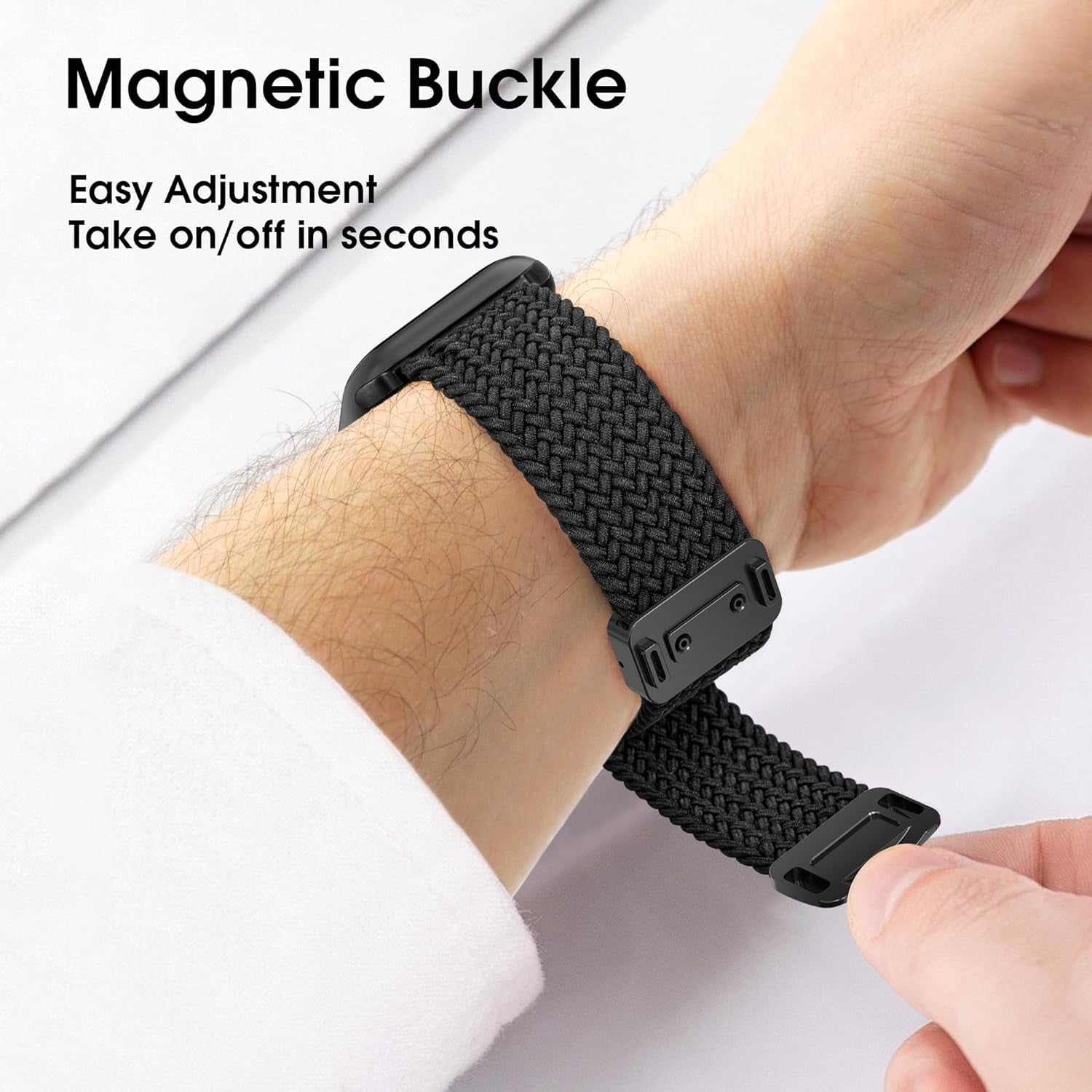 Arae 2 Pack Magnetic Stretchy Watch Band Compatible for Apple Watch Band 38Mm 40Mm 41Mm Wristbands for Iwatch Series 9 8 7 6 5 4 SE 3 2 1 Ultra 1 2 Women Men