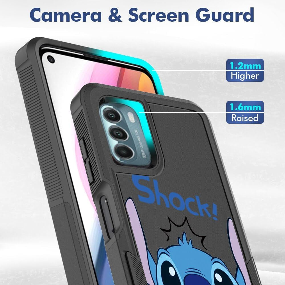 Heavy Duty Phone Case for Motorola Moto G Stylus 5G 2022 Case 6.8",Cartoon Anime Character Black Cover Full Body Rugged Shockproof Protective Funda for Women Men for Motorola G Stylus 5G 2022