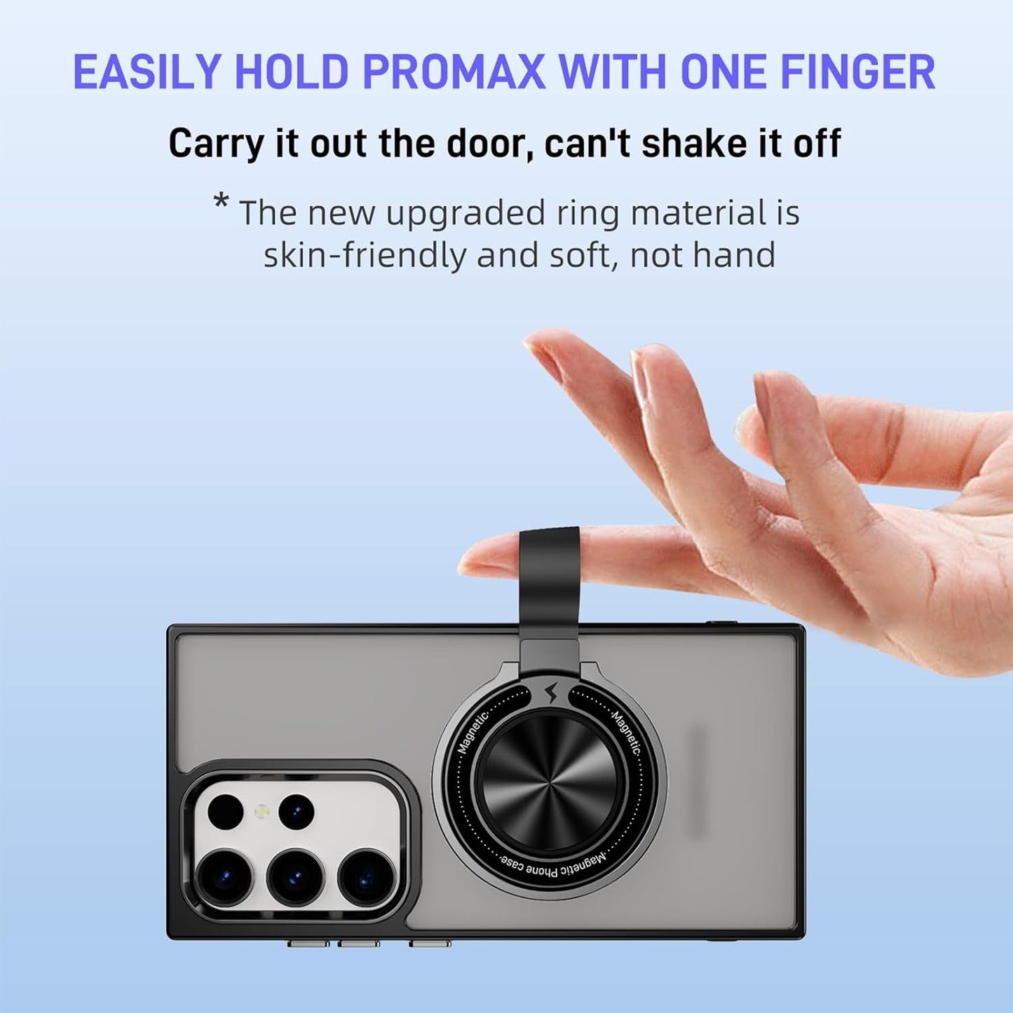 For Galaxy S22 Ultra Case with Magnetic Stand Slim Case with Soft Silicone Bumper for S22 Ultra Cover Wireless Charging Black+Kickstand 13-S22U-07