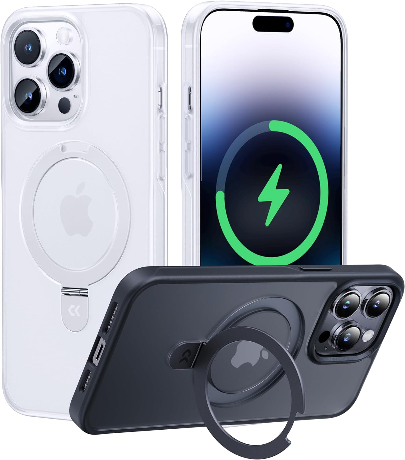 CASEKOO for Iphone 14 Pro Case with Magnetic Ring Stand [Military Drop Protection] [Compatible with Magsafe] Shockproof Slim Translucent Matte Phone Cases 6.1 Inch 2022, Purple  CASEKOO Frosted White For Iphone 14 Pro Max 