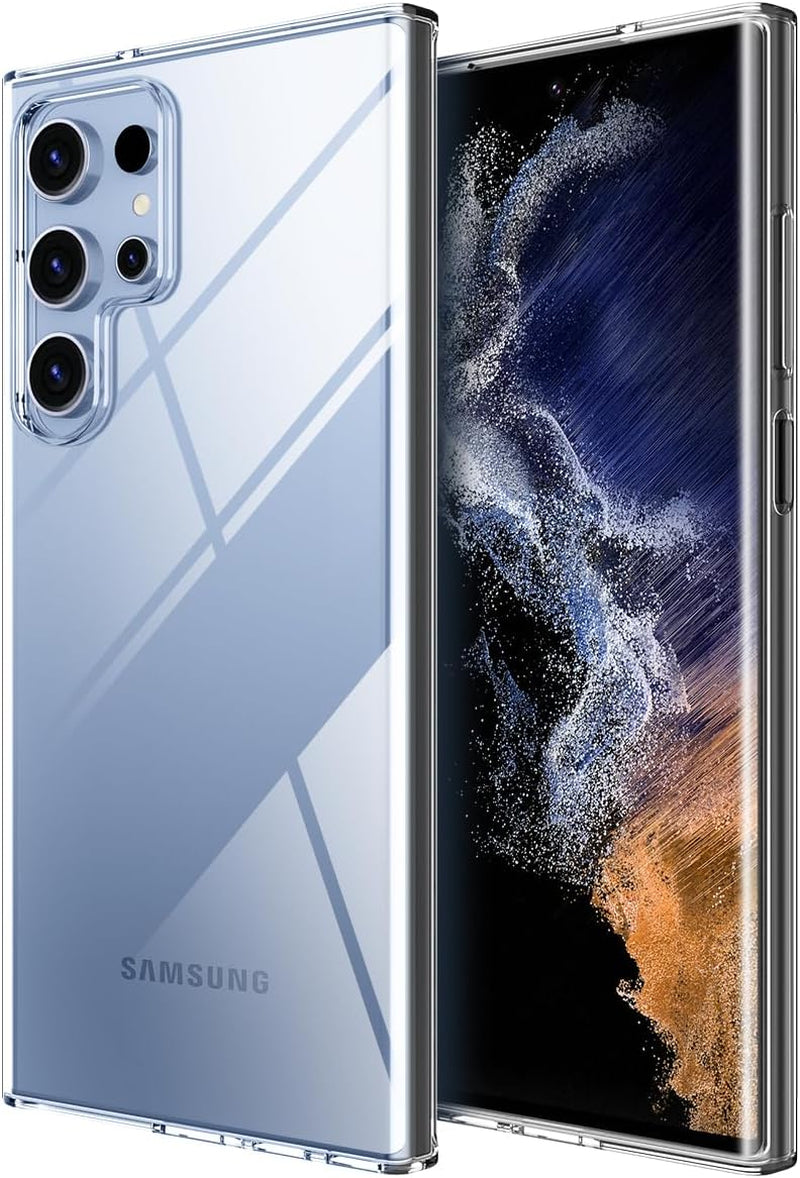 Crystal Clear Samsung Galaxy S22 Ultra Case.Soft Slim Fit Transparent Plastic TPU Protective Silicone Cover Phone Case for Samasung S22 Ultra [Slim Thin & Comfort Grip] [Shockproof]
