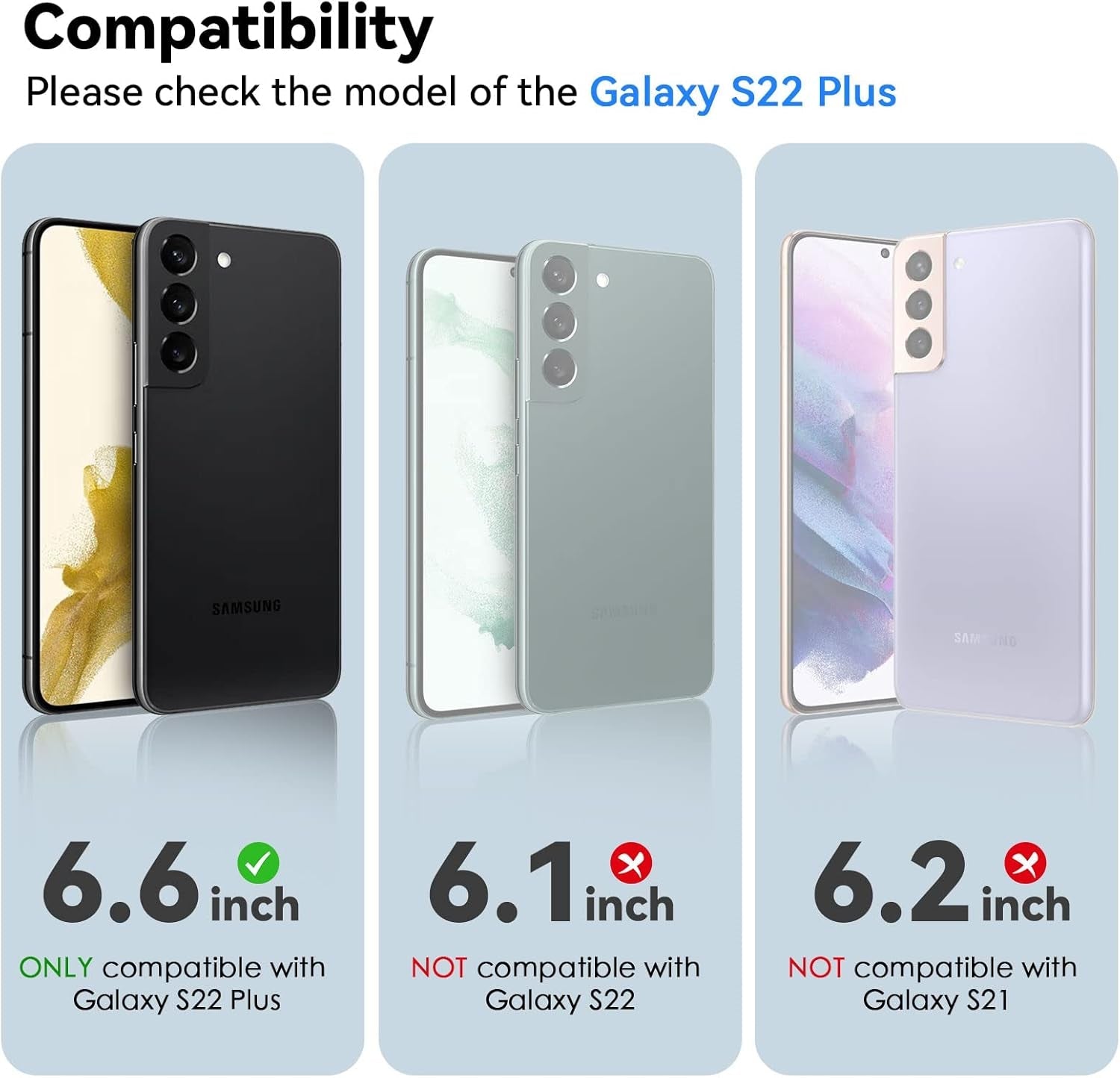 Cloudvalley for Galaxy S22 plus Case with Slide Camera Cover, Slim Shockproof Protective Phone Cases with Sliding Camera Lens Protection for Galaxy S22+ 6.6 Inches 5G (2022) - Blue